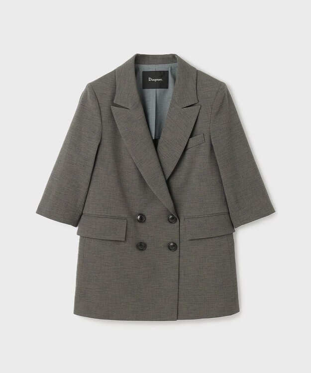 GRACE CONTINENTAL スラブストレッチテーラージャケット チャコール