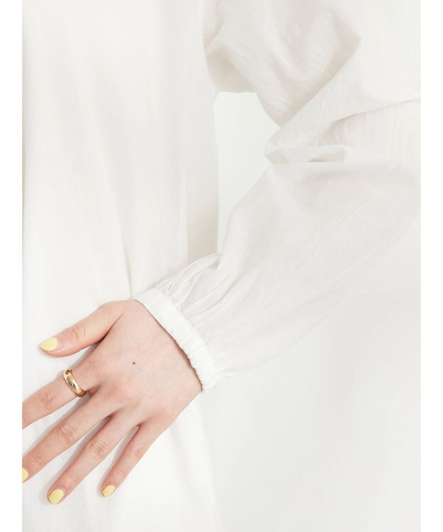 CRAFT STANDARD BOUTIQUE インド綿Ａラインシャツワンピース Off White