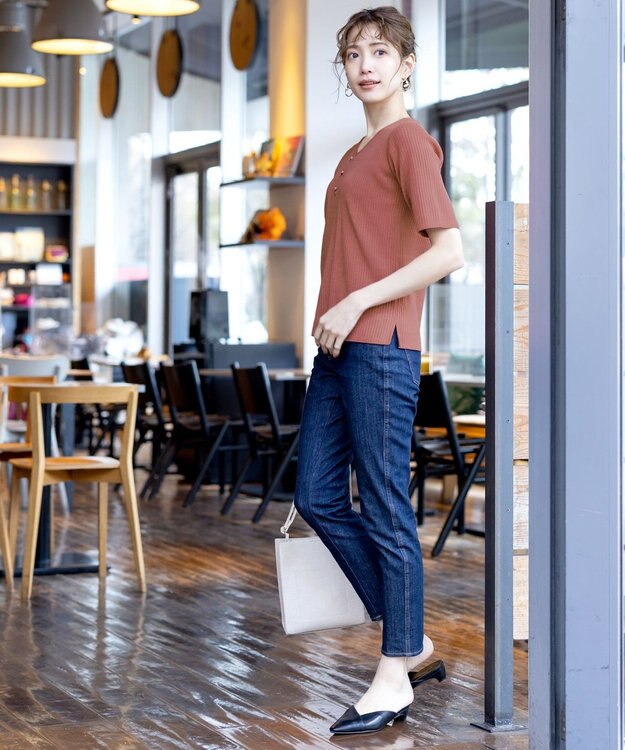 Tiaclasse 【洗える】ボタンニットトップス ピンク