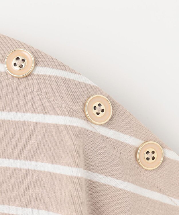 ANY SIS L マリンディテールロゴ Ｔシャツ ベージュボーダー