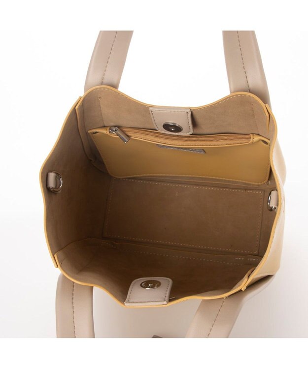 UNBILLION カシュカシュ cachecache / キーチャーム付きラウンドミニ2wayトート イエローミックス