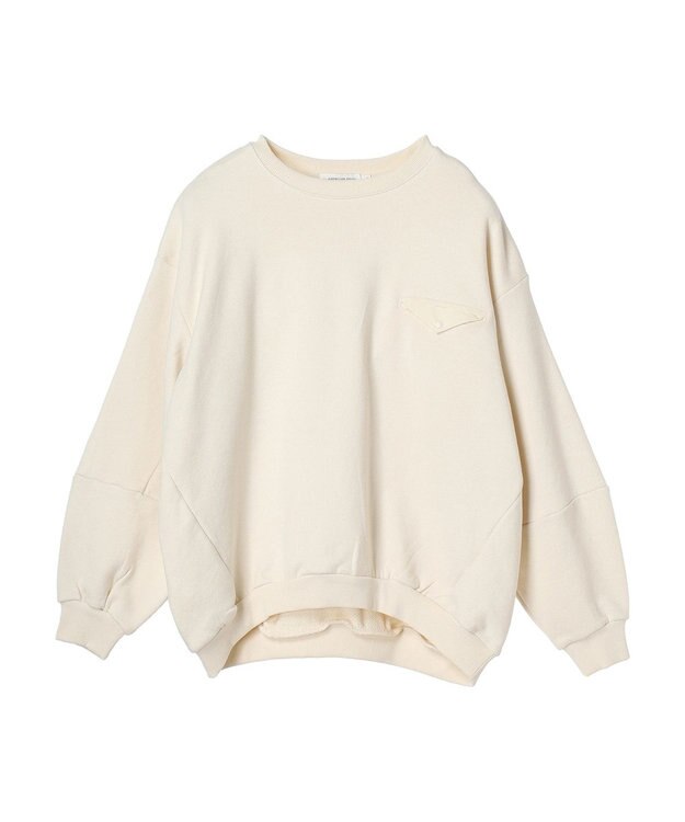 AMERICAN HOLIC ポケット付きバックドレープ裏毛プルオーバー Ivory