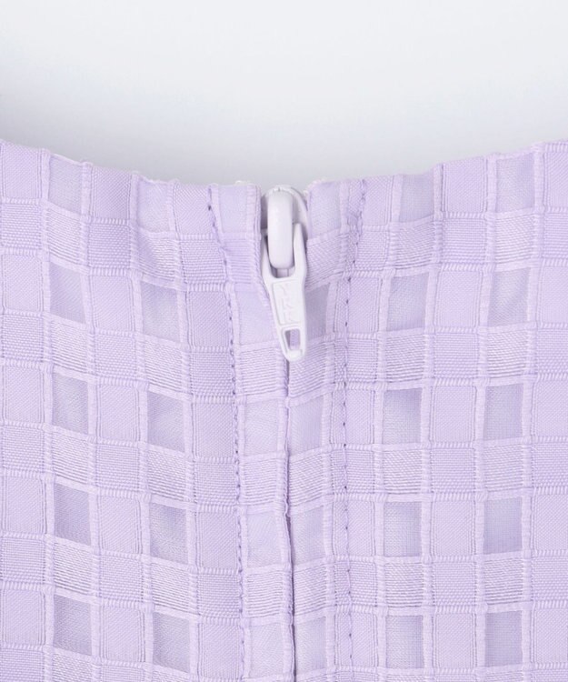 組曲 KIDS 【110-140㎝】シアーチェックバイカラー ワンピース ラベンダー系