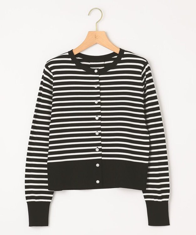 組曲 【UVケア・接触冷感】MINA ニットカーディガン オフ×ブラック系1