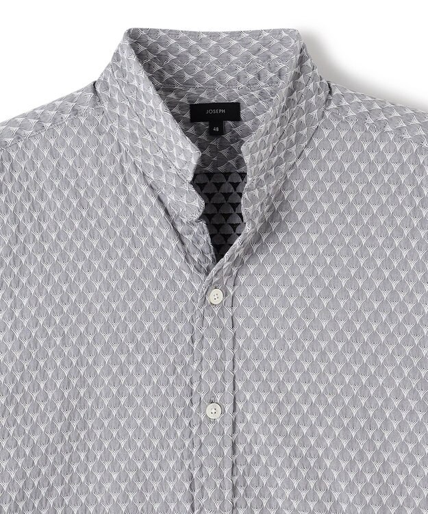 JOSEPH HOMME トライジャガードストレッチ　ウィングカラーシャツ ライトグレー系