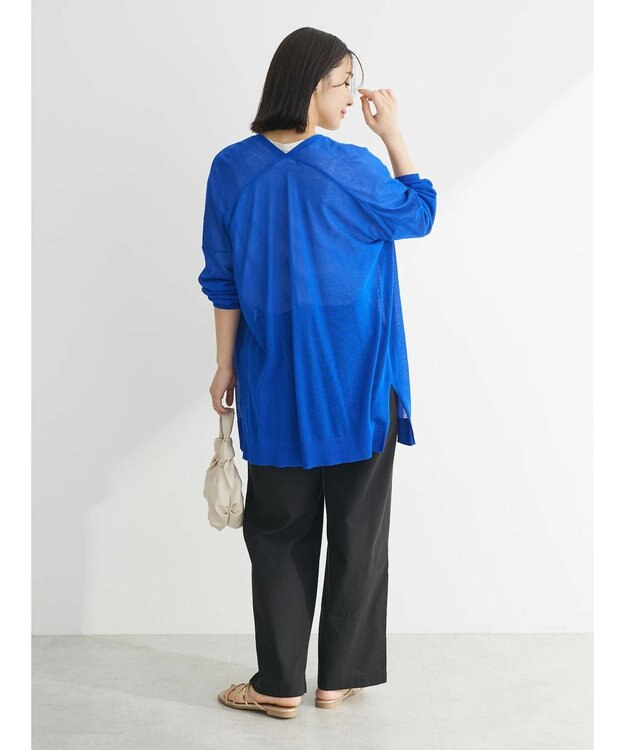 Green Parks 推しニット　ゆったりミドル丈カーディガン Blue