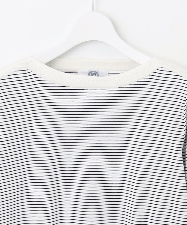 J.PRESS LADIES ニットパーツジャージー ボーダー カットソー ホワイト系1