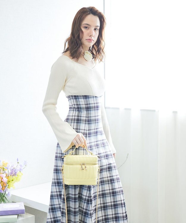 style code 【MERCURYDUO/マーキュリーデュオ】ストライプキルティング　バニティミニショルダーバッグ イエロー