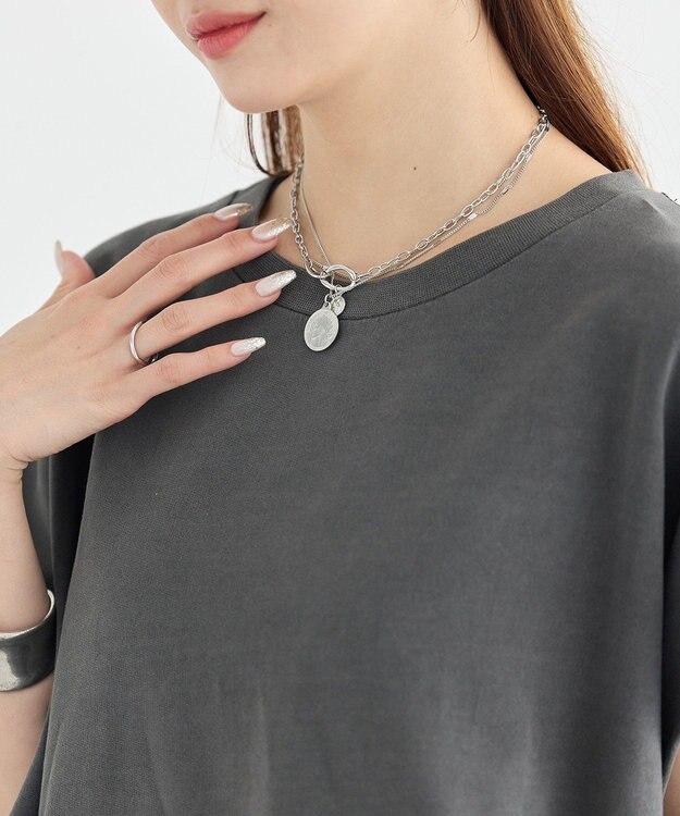 earth music&ecology ピグメントカンガルーポケットプルオーバー Charcoal Gray
