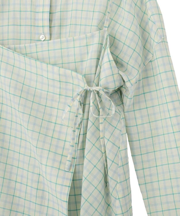 earth music&ecology 【予約】【綿100％】SET2点エプロンライクビスチェ＋シャツ グリーン