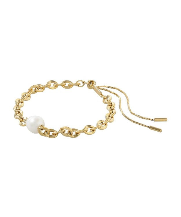 AMERICAN HOLIC 【ステンレス】パールトップスライドブレスレット Gold