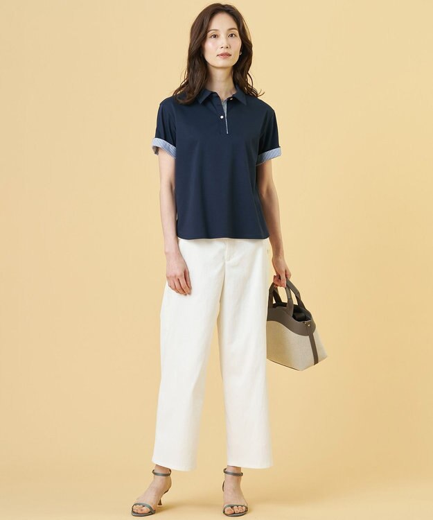 J.PRESS LADIES 【WEB限定カラーあり】タスランチノ セミワイド パンツ 【WEB限定】オフホワイト系