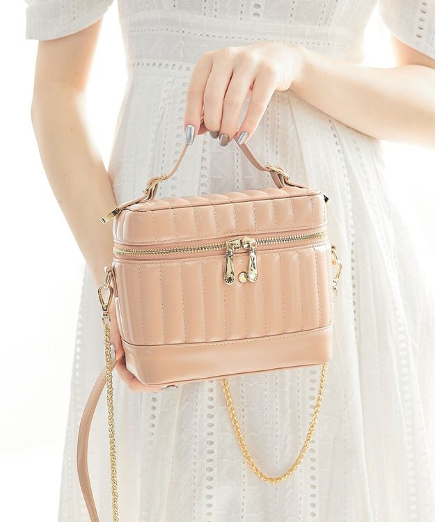 style code 【MERCURYDUO/マーキュリーデュオ】ストライプキルティング　バニティミニショルダーバッグ ピンク