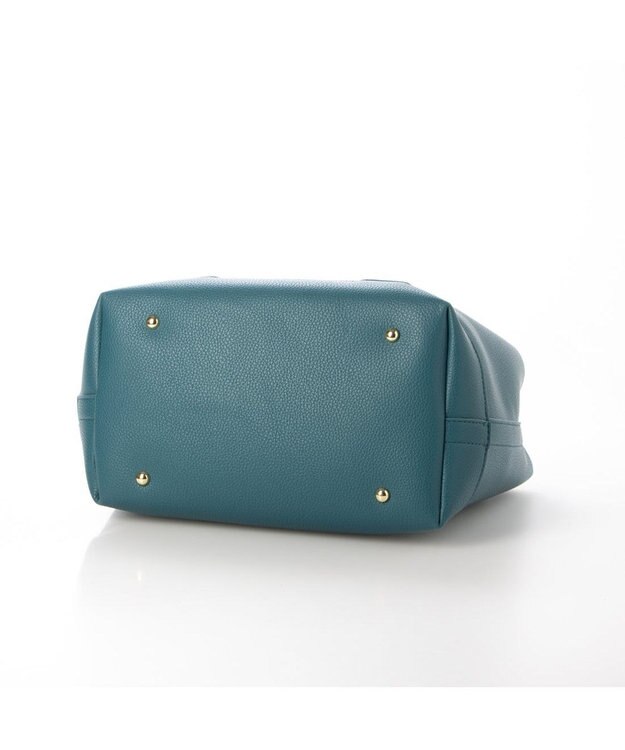 UNBILLION 【テレビ ドラマ着用アイテム】cachecache ショルダー付きパーテーション合成皮革トート ターコイズ