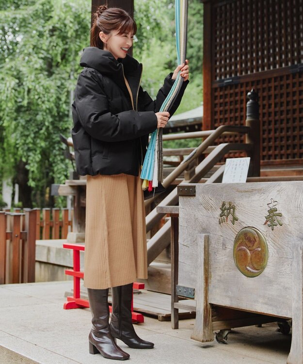 Tiaclasse 【安田美沙子さん着用・新色・XSサイズ追加】リブ切替ニットワンピース マスタード