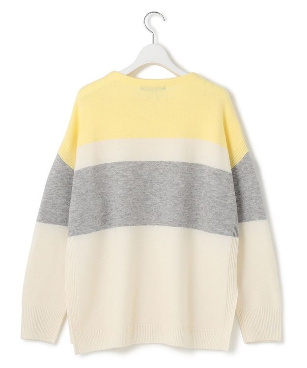 23区 S 【Oggi1月号掲載/洗える】ウールカシミヤ カラーブロック ニット ライトイエロー系