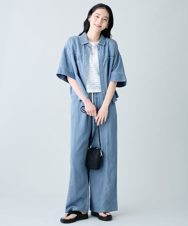 ANY L ライトオンスデニムシャツ ブリーチインディゴ