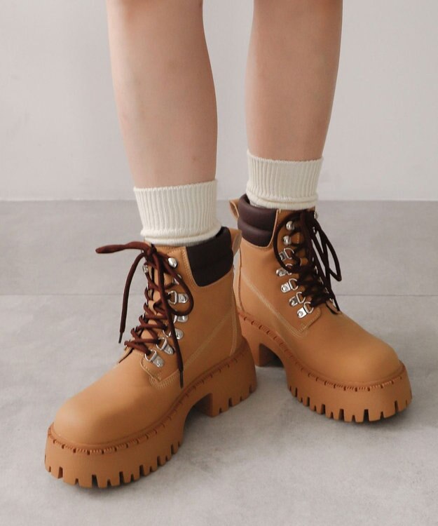 WEGO 厚底トレッキングブーツ キャメル