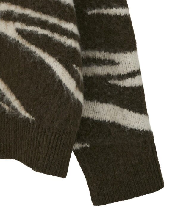 CRAFT STANDARD BOUTIQUE アニマルジャカードニットカーディガン Khaki