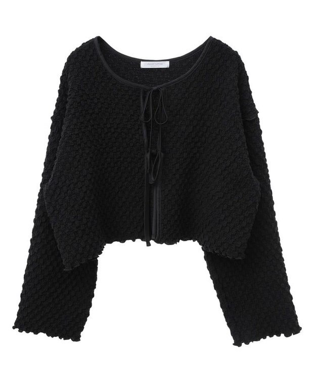 Green Parks ポコポコショート丈カーディガン Black