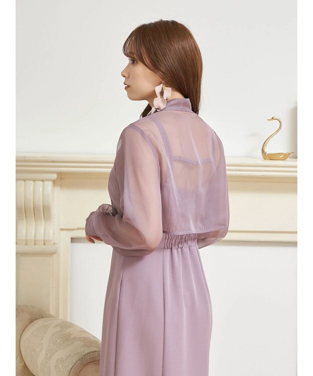 earth music&ecology ＳＥＴ２点シアーボレロ＋キャミワンピース Grayish Pink