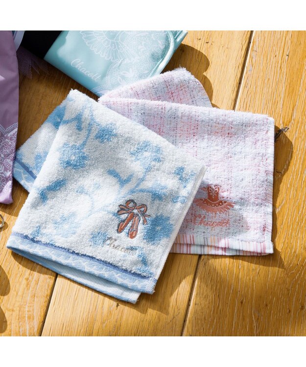 Chacott チェック柄ハンドタオル ロイヤルピンク