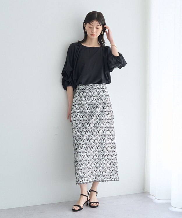 YECCA VECCA ホイップスリーブブラウス Black