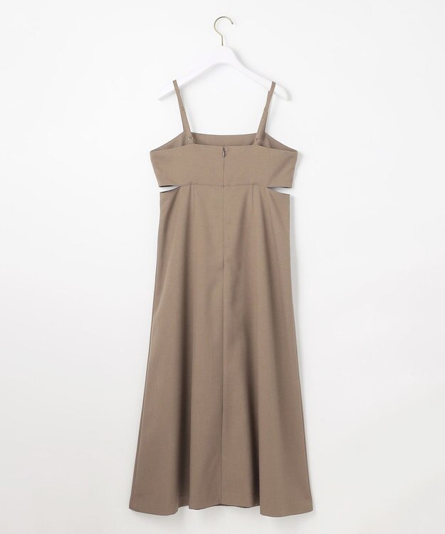 ANY SIS L 【洗える・2SET】カットデザインスタイルアップ ワンピース×ニット モカ×アイボリー