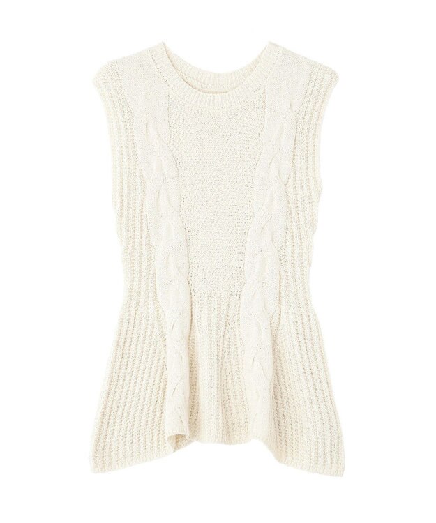 earth music&ecology フレアニットベスト Ivory