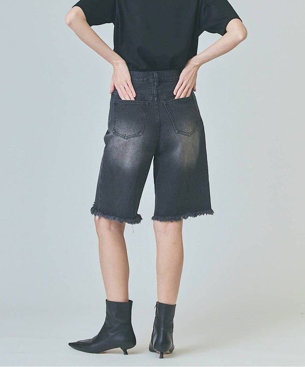 GRACE CONTINENTAL クラッシュハーフパンツ ブラック