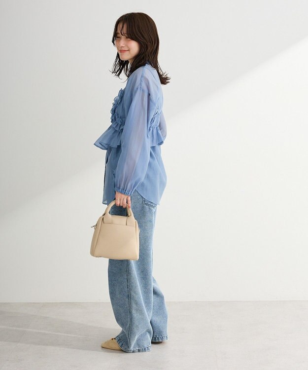 Green Parks 【WEB限定】ＳＥＴ２点フリルビスチェ＋シャツチュニックⅡ Blue