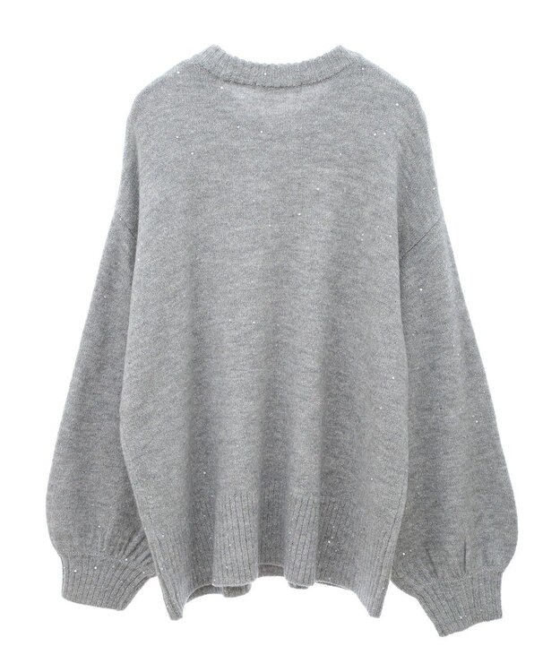 Green Parks スパンコールニットプルオーバー Gray Mixture
