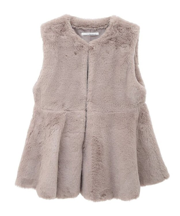 Green Parks ・ＥＬＥＮＣＡＲＥ　ＤＵＥペプラムフェイクファーベス Mocha