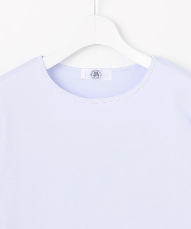 J.PRESS LADIES 【洗える】スムースジャージー レース カットソー ライトサックス系