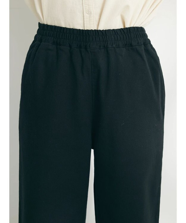 CRAFT STANDARD BOUTIQUE 裏起毛ツイルワイドパンツ Black