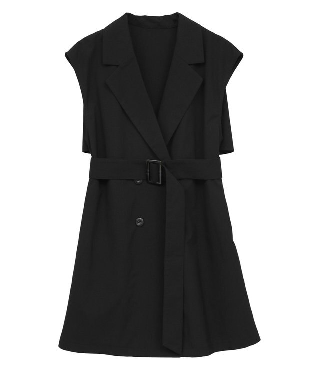 earth music&ecology ショートジレンチ Black