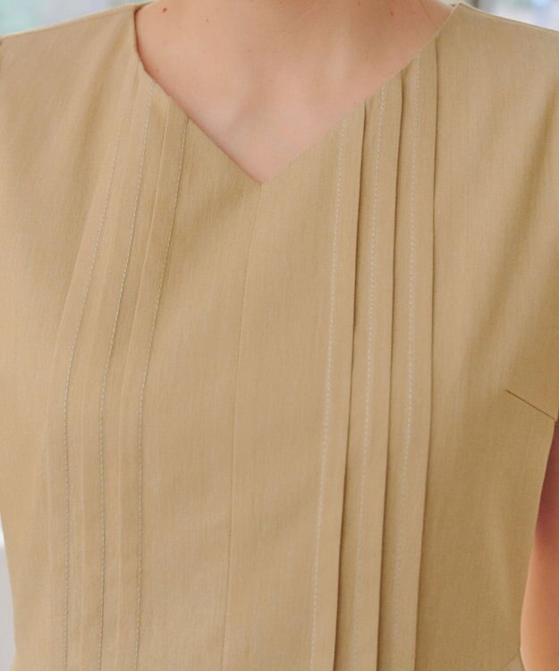 Tiaclasse L ピンタックステッチワンピース イエロー