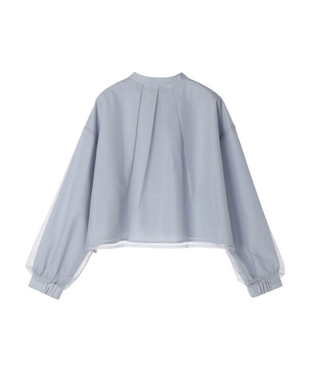 earth music&ecology チュールレイヤードシャツ Sax