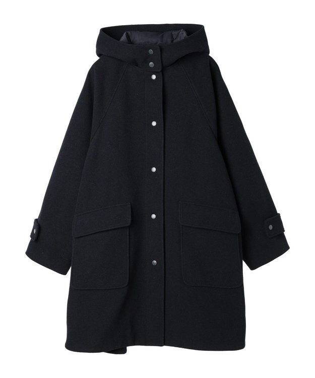 AMERICAN HOLIC 中空ＦＩＢＥＲ２ＷＡＹフード付きコート Navy