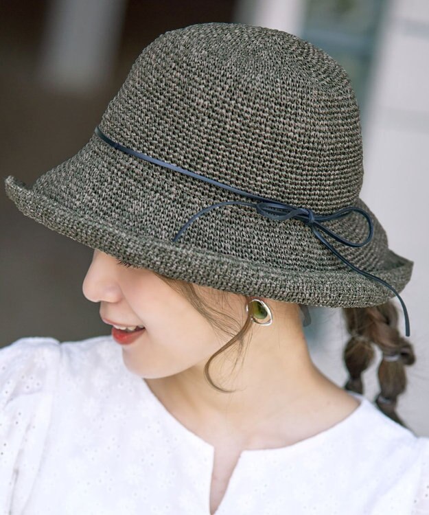 Tiaclasse ナチュラルな風合いのアンダリミックスクロシェハット ブラウン