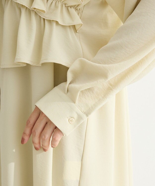 Green Parks ＳＥＴ２点フリルビスチェ＋シャツワンピース Light Khaki