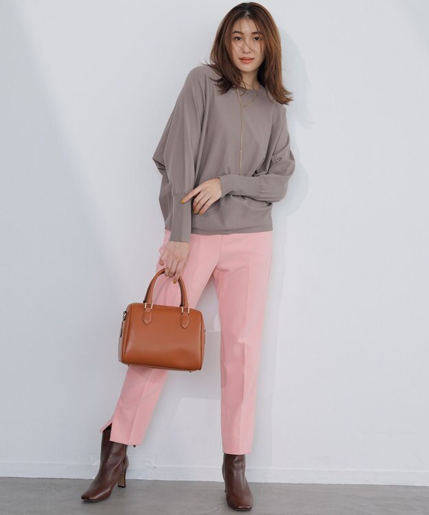 23区 L ヴィスコースストレッチ ドルマン ニット モカ