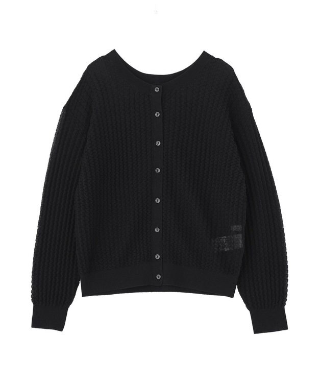 AMERICAN HOLIC 【前後2WAY】透かし編みニットカーディガン Black