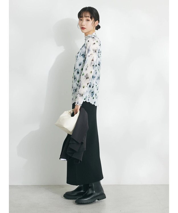 CRAFT STANDARD BOUTIQUE プリント柄スタンドネックプルオーバー Off White