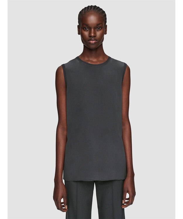 JOSEPH クレープ  ド  ソワ　スリーブレス Slate