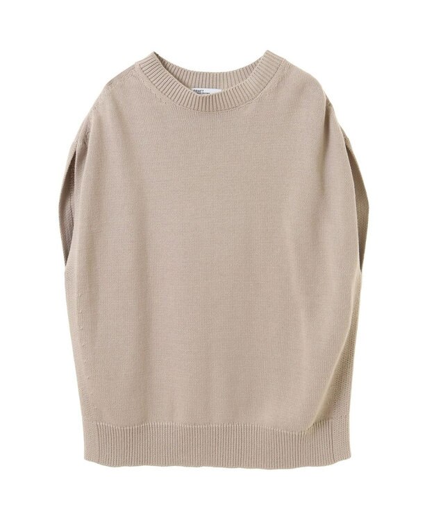 CRAFT STANDARD BOUTIQUE クルーネックニットベスト Gray Beige