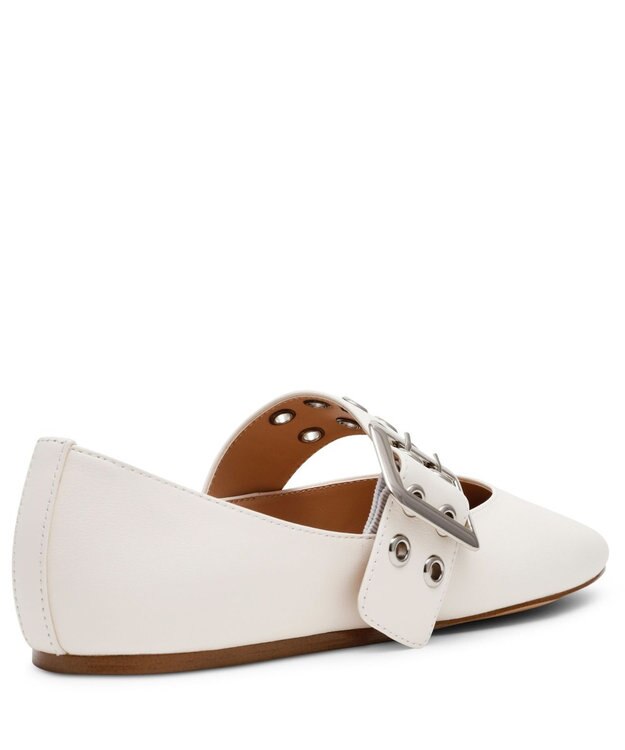 STEVE MADDEN ATLANTICA メタルバックルフラットシューズ アイボリー