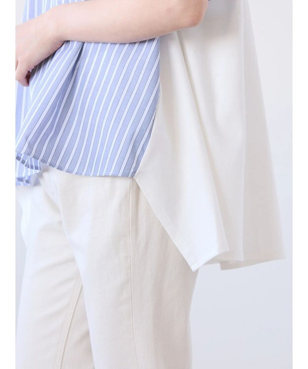 AMERICAN HOLIC 異素材バックタックドッキングプルオーバー Stripe