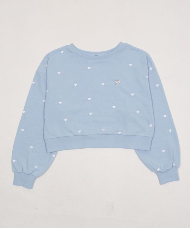 WEGO ハート総柄刺?スウェット サックス