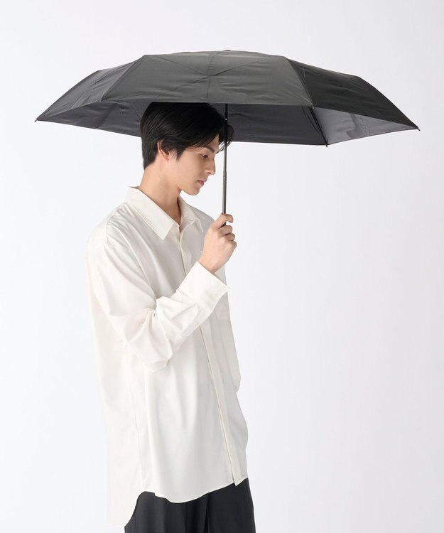 MOONBAT 【遮光100％/３秒で折りたためる日傘】晴雨兼用 折りたたみ傘 ウラワザ ブラック